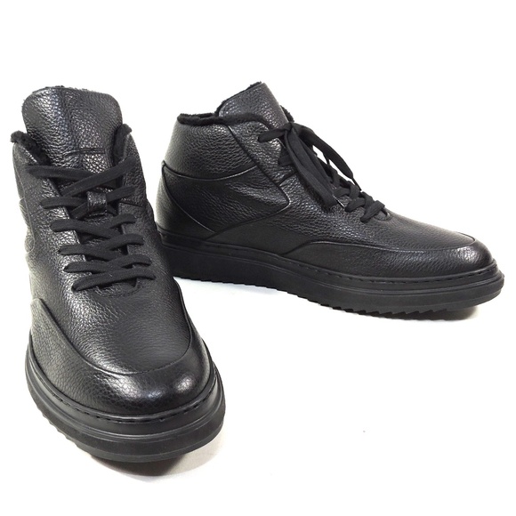 ALBERTO CICCIOLI ?? MEN\'S BLACK SOFT LEATHER FLAT WINTER BOOTS main image 4